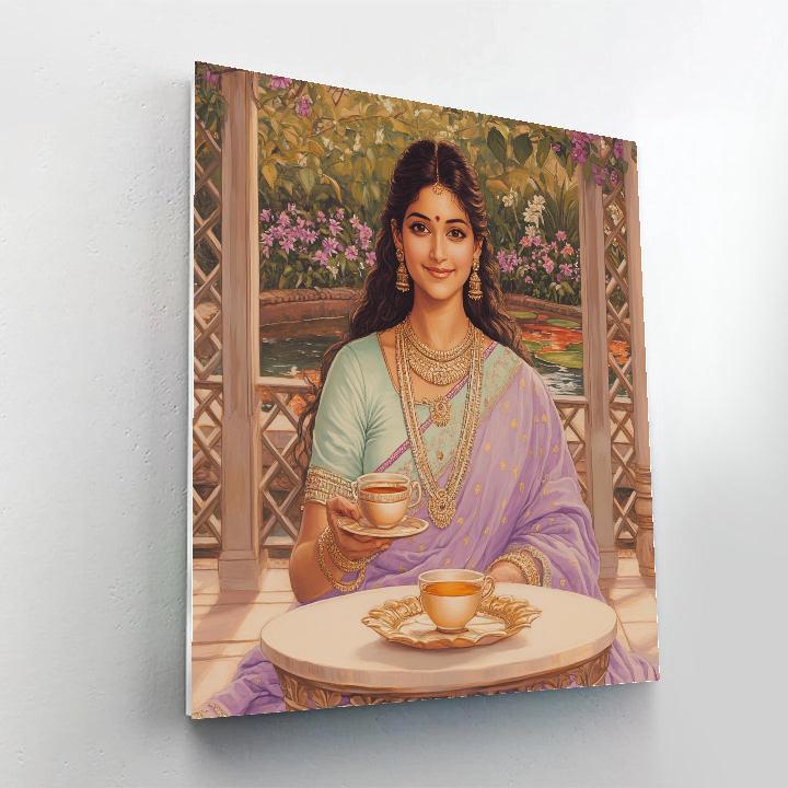 Garden Pavilion Tea Offering To Parvati paint by number