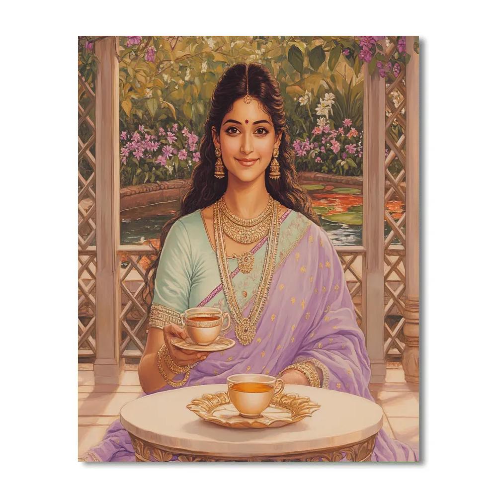 Garden Pavilion Tea Offering To Parvati paint by number