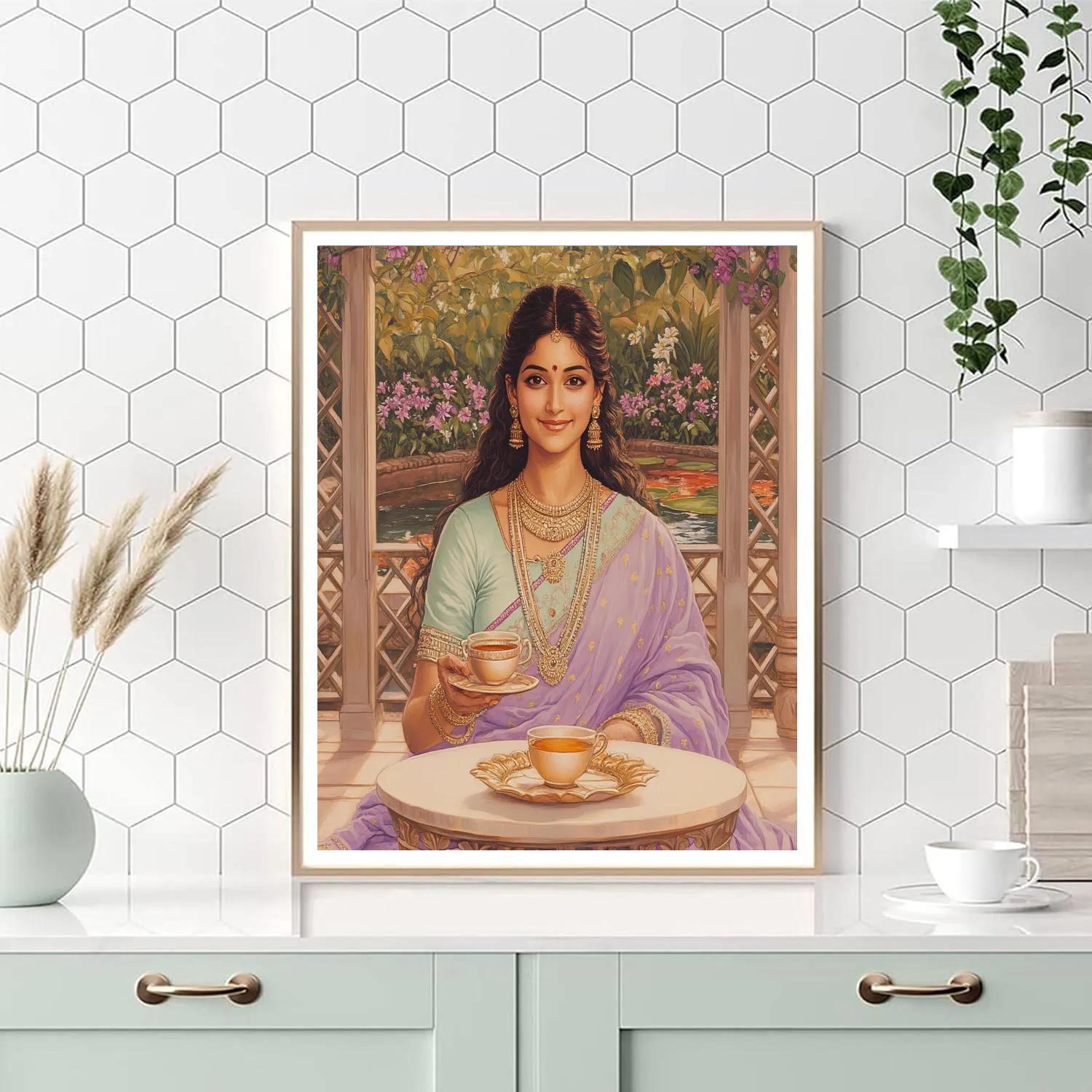 Garden Pavilion Tea Offering To Parvati paint by number