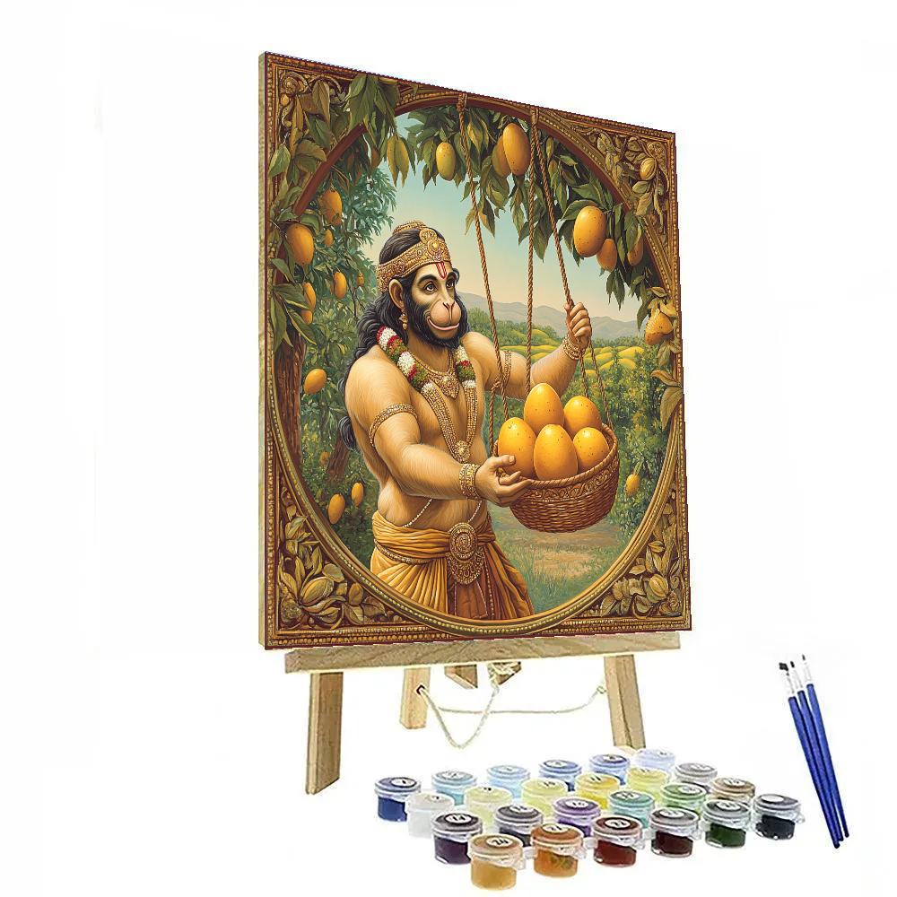 Hanuman Orchard Of Golden Mangoes DIY paint by numbers
