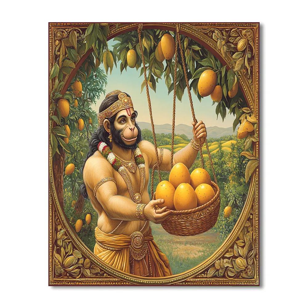 Hanuman Orchard Of Golden Mangoes DIY paint by numbers