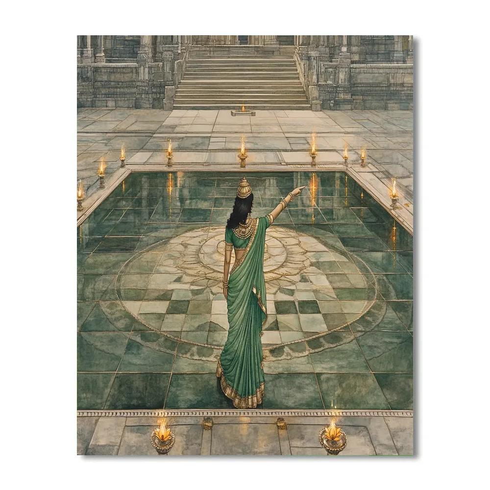Parvati In The Stone Mandala Courtyard painting number kit
