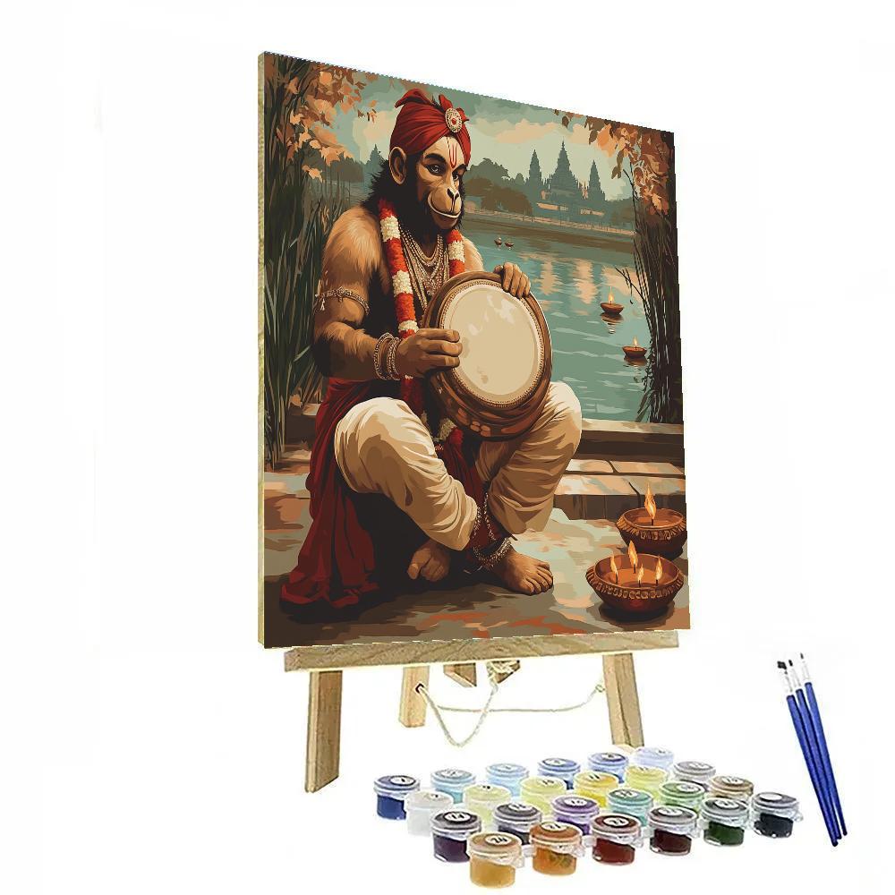 Hanuman Riverside Drum Practice Numbered painting kits