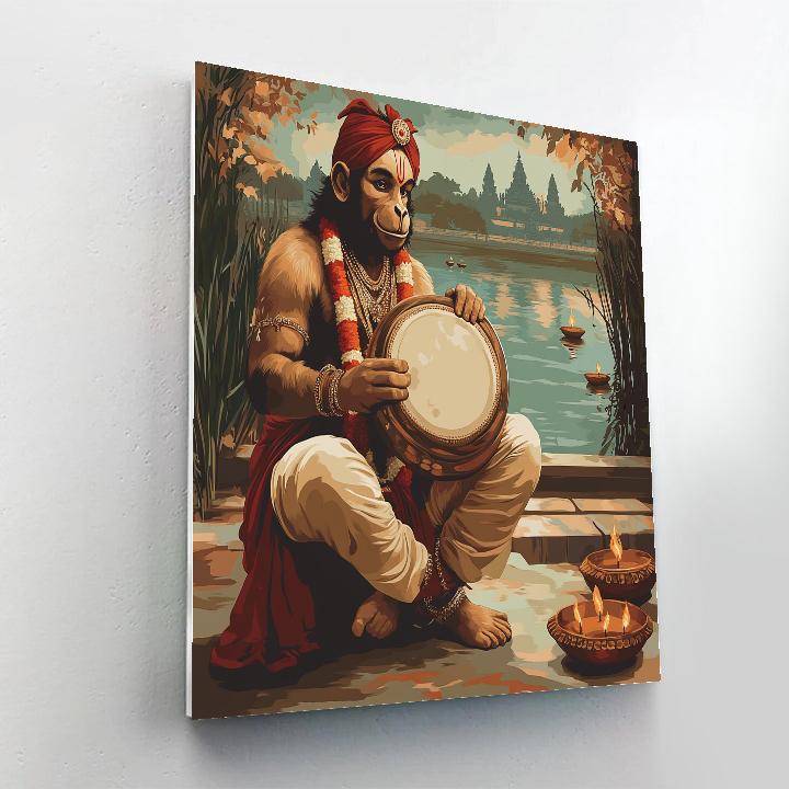 Hanuman Riverside Drum Practice Numbered painting kits