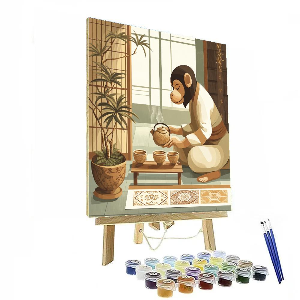 Hanuman Tea House Calm Ceremony paint by numbers