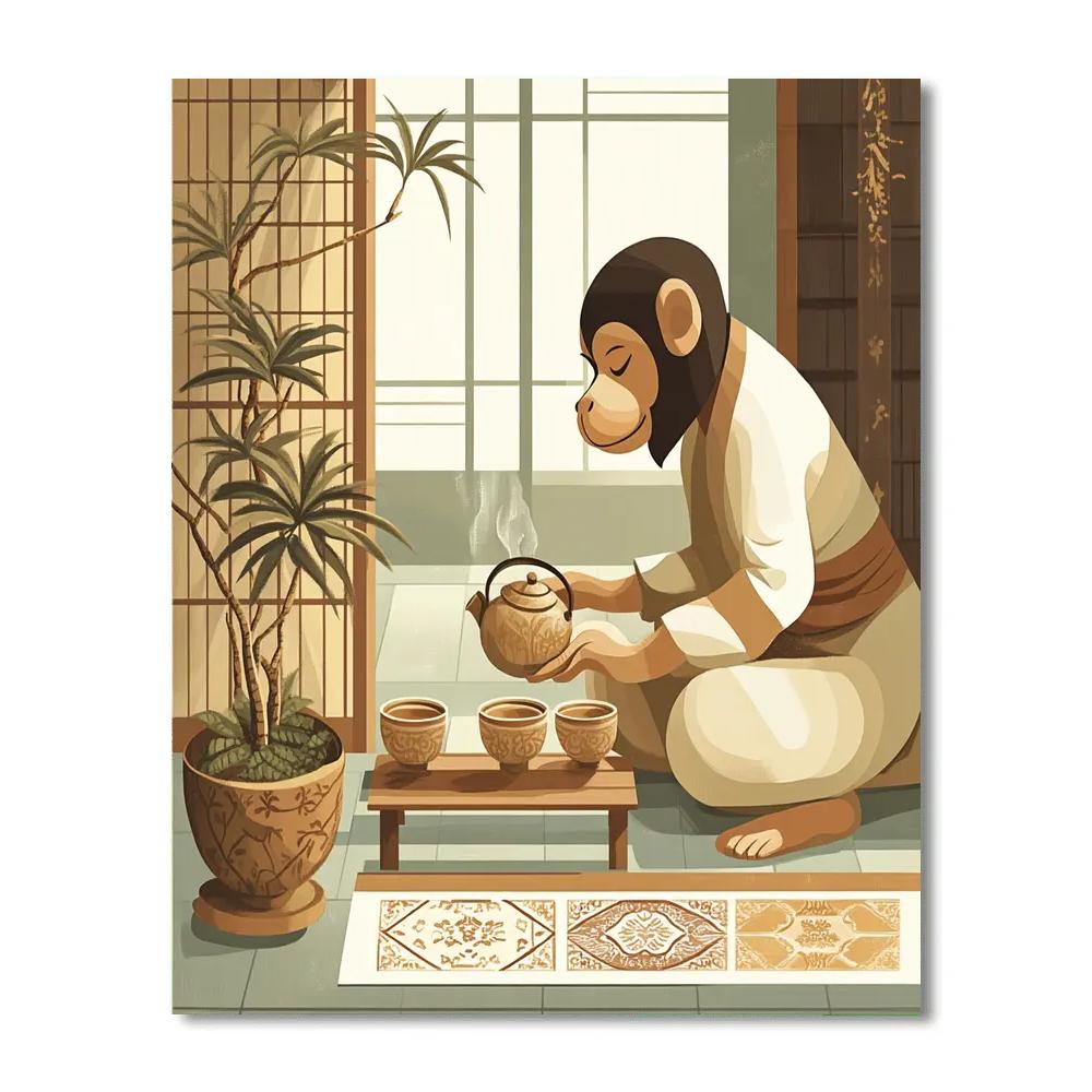 Hanuman Tea House Calm Ceremony paint by numbers