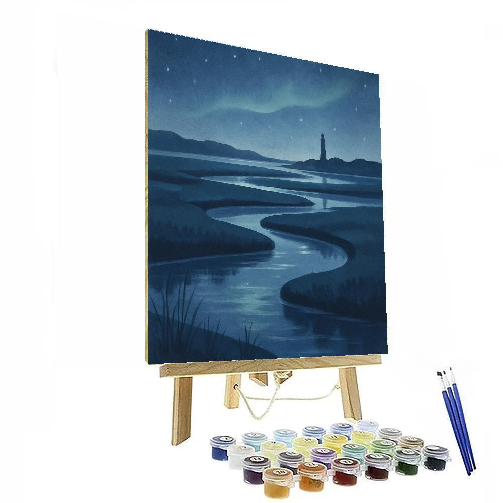 Moonlit Salt Marsh Aurora paint by color