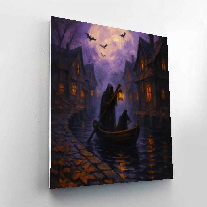 Lanterns Along The Hollow Canal paint by color