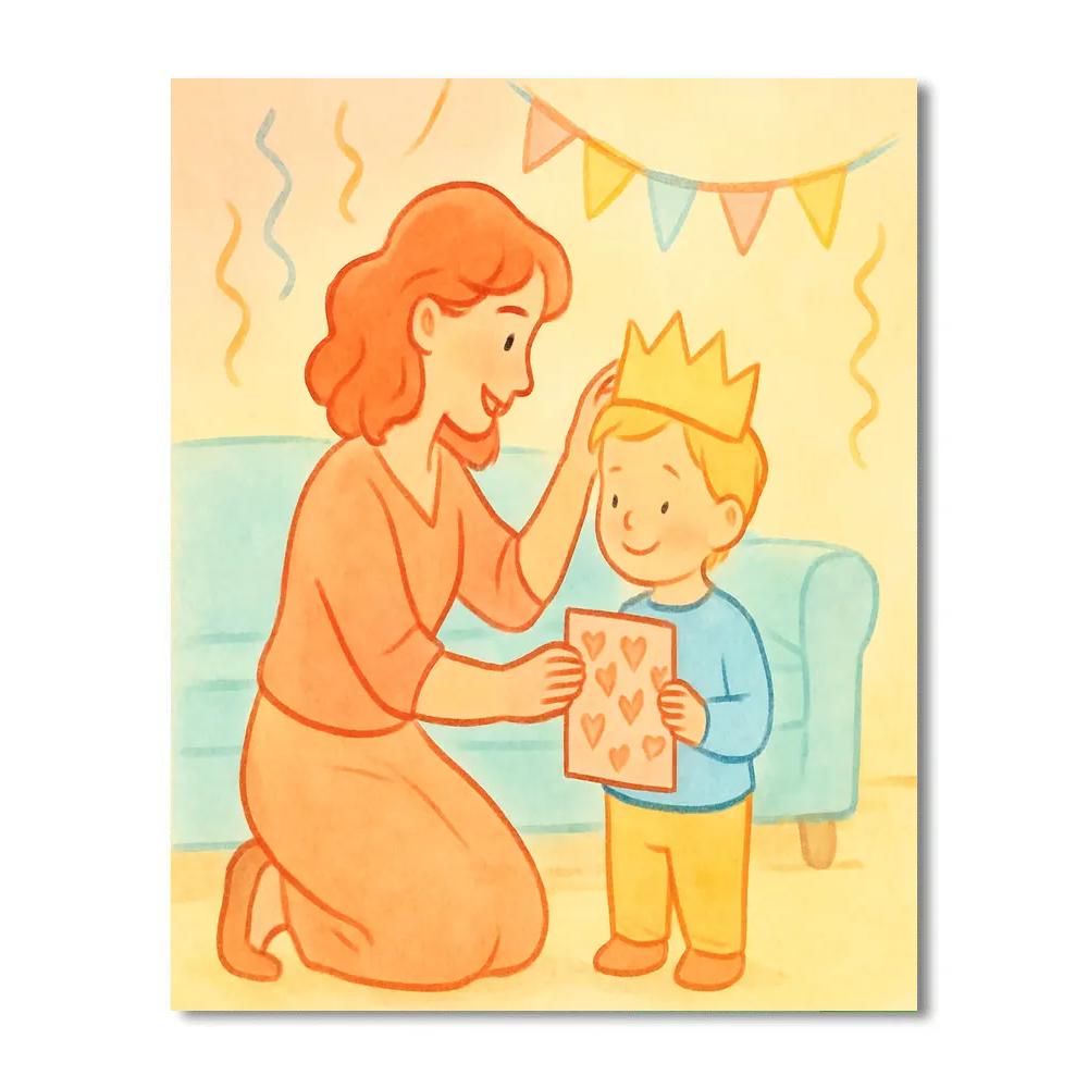 Paper Crown Mothers Day Parade Paint by numbers kits