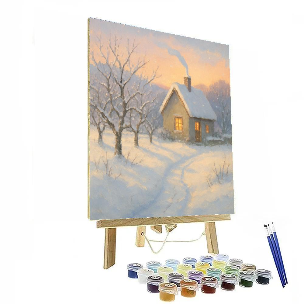 Sunrise Smoke Above The Orchard Cottage paint by numbers