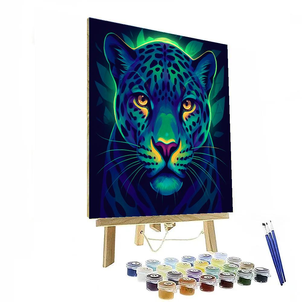 Neon Canopy Jaguar Gaze Number painting