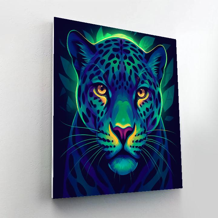 Neon Canopy Jaguar Gaze Number painting