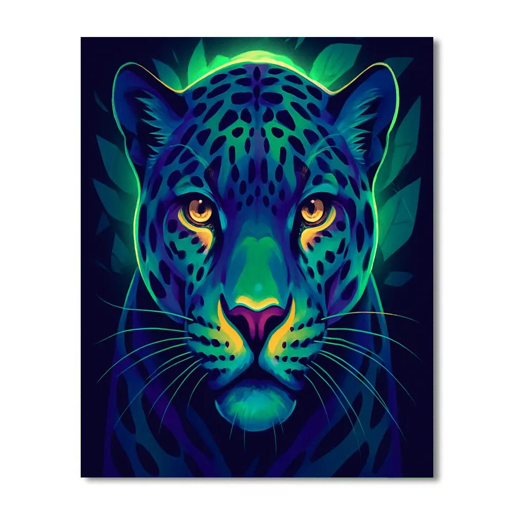 Neon Canopy Jaguar Gaze Number painting