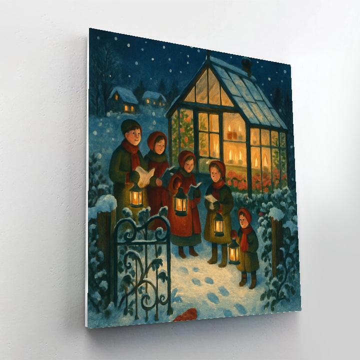 Midnight Carolers At The Frosted Greenhouse painting number kit