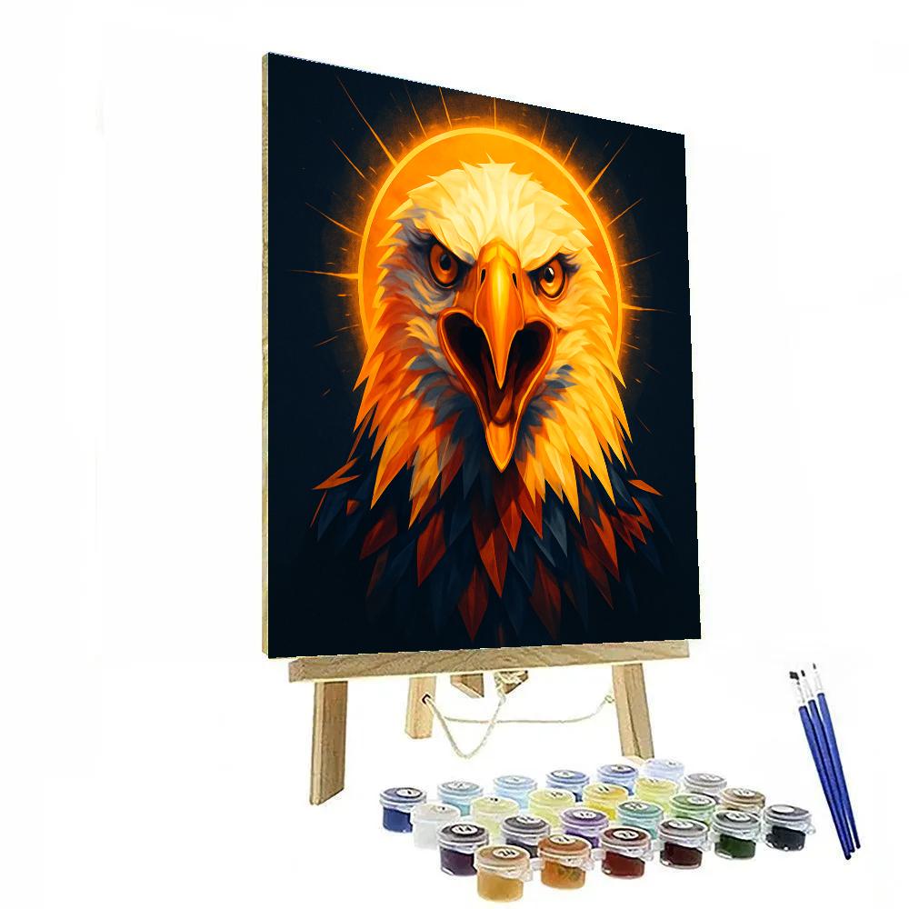 Solar Crown Eagle Front View Number painting