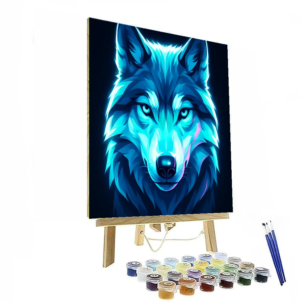 Arctic Prism Wolf Stare paint by numbers