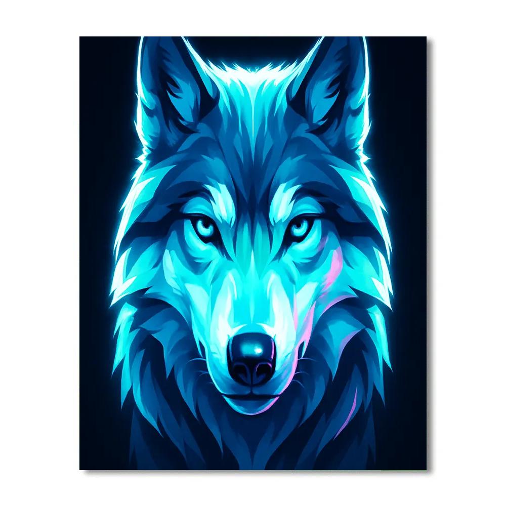 Arctic Prism Wolf Stare paint by numbers