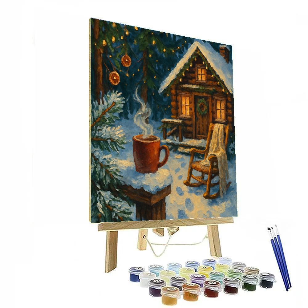 Cocoa Steam Cabin Under Pine Cathedral Numbered painting kits