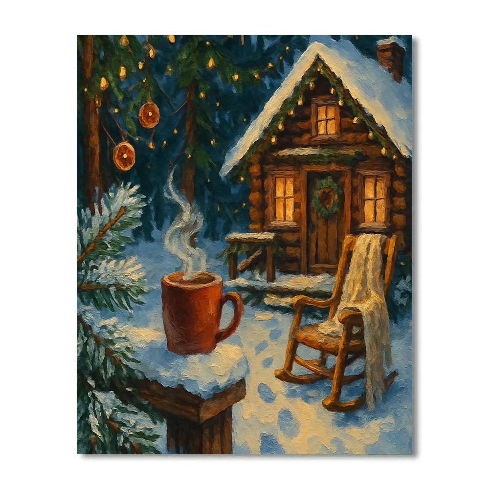 Cocoa Steam Cabin Under Pine Cathedral Numbered painting kits