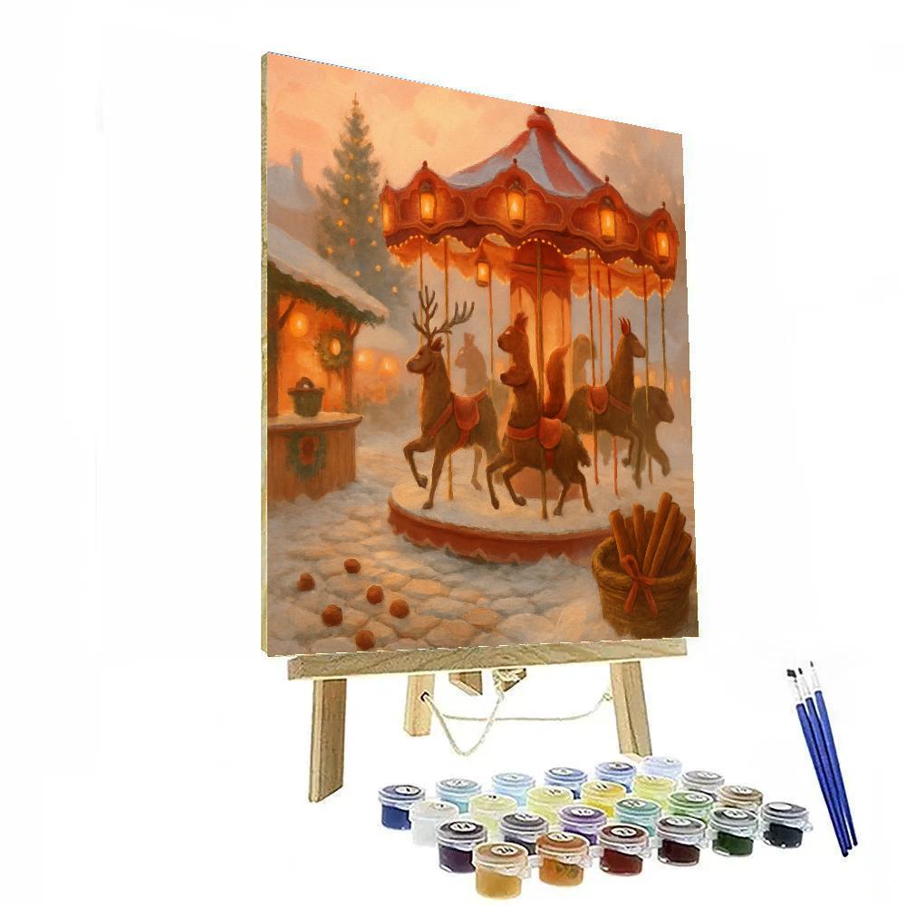 Winter Market Carousel Of Lanterns paint by numbers