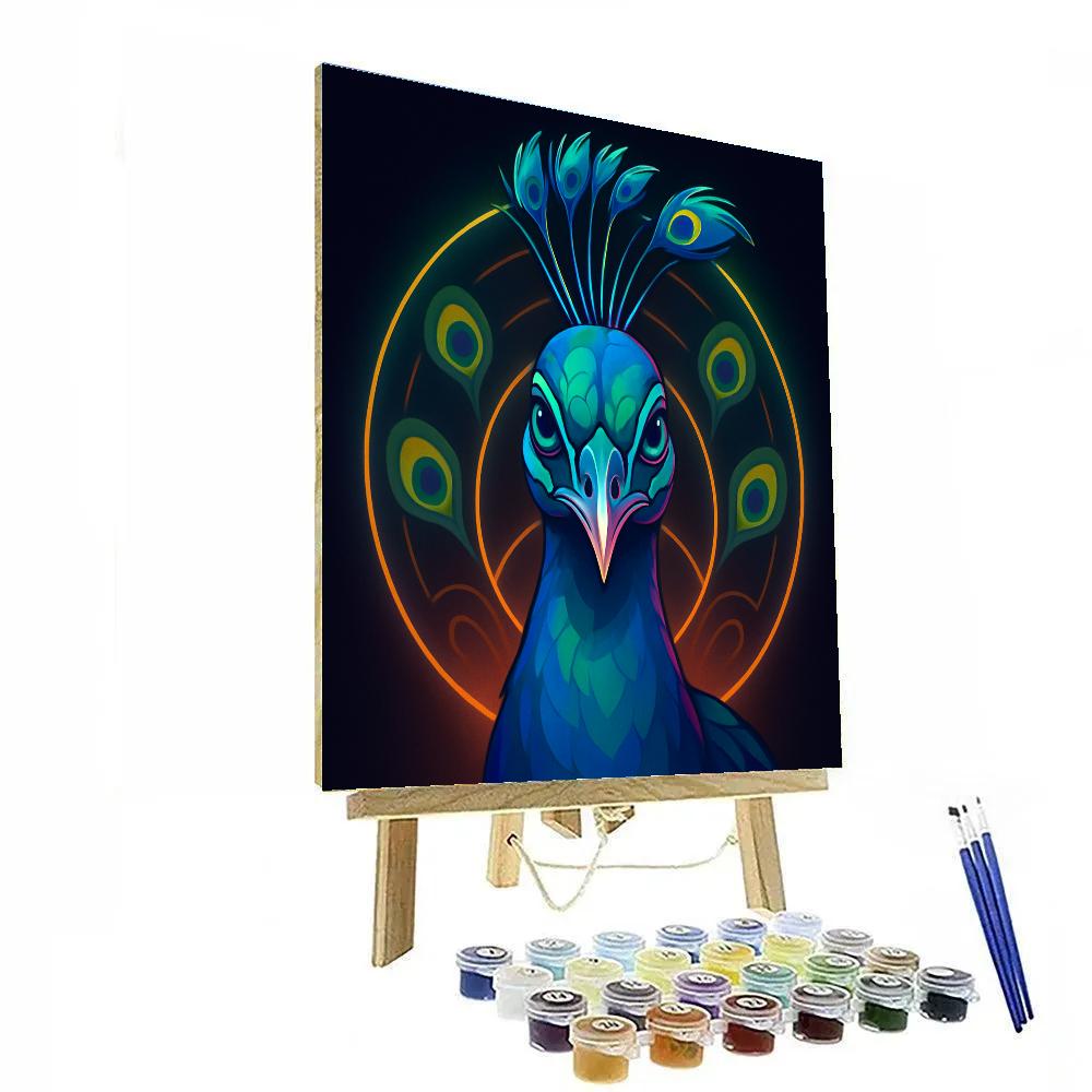 Festival Mirage Peacock Face paint by numbers
