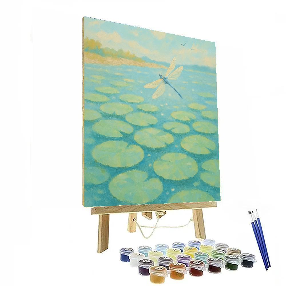 Summer Blue Lake With Floating Lily Mosaic Paint by numbers kits