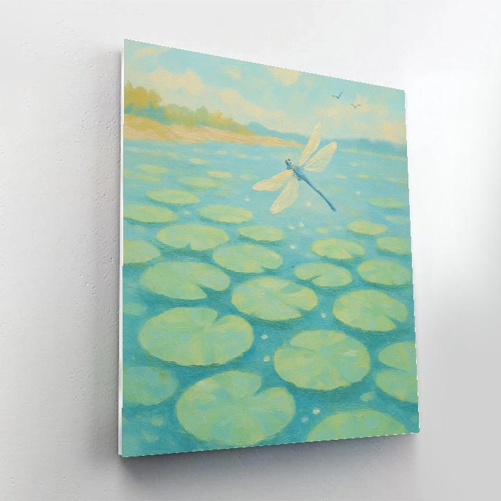 Summer Blue Lake With Floating Lily Mosaic Paint by numbers kits