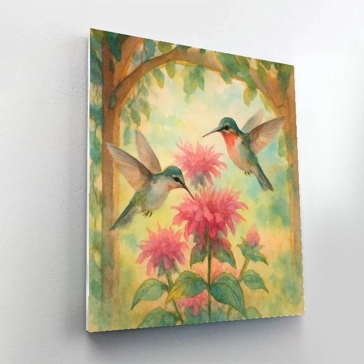 Bee Balm Hummingbirds In A Summer Alcove DIY paint by numbers