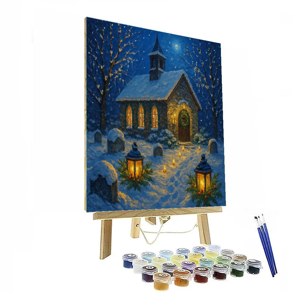 Quiet Churchyard Under Candle Snow DIY paint by numbers