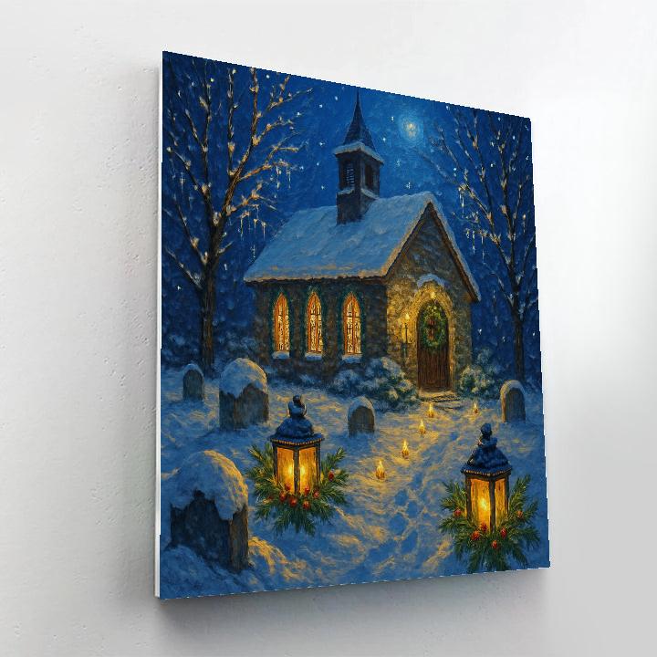 Quiet Churchyard Under Candle Snow DIY paint by numbers