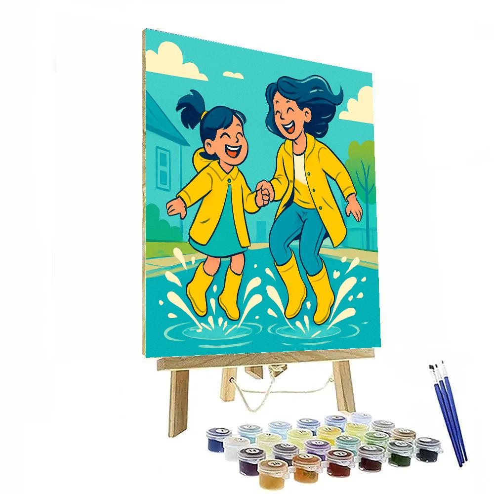 Puddle Jumping With Mom DIY paint by numbers