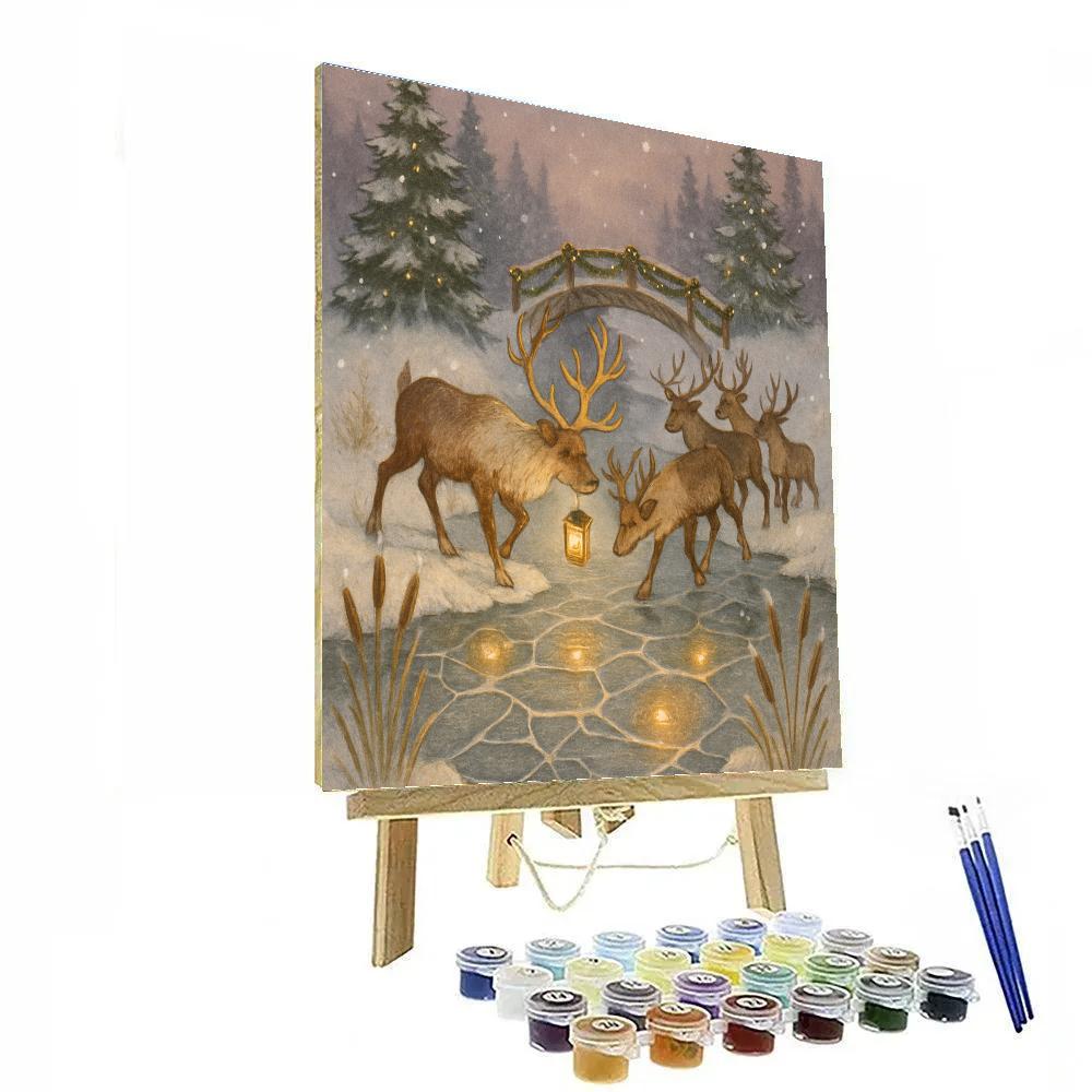 Reindeer Crossing The Lantern Creek Ford paint by color