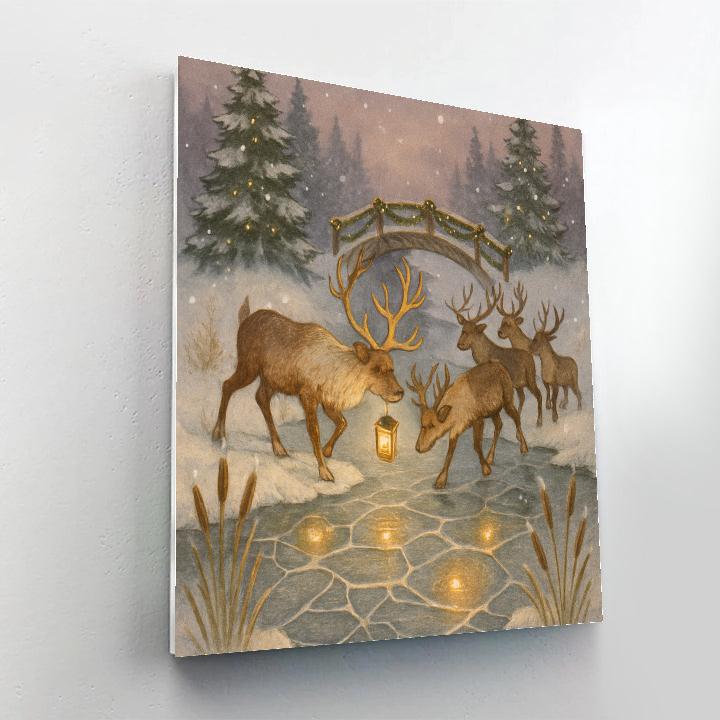 Reindeer Crossing The Lantern Creek Ford paint by color
