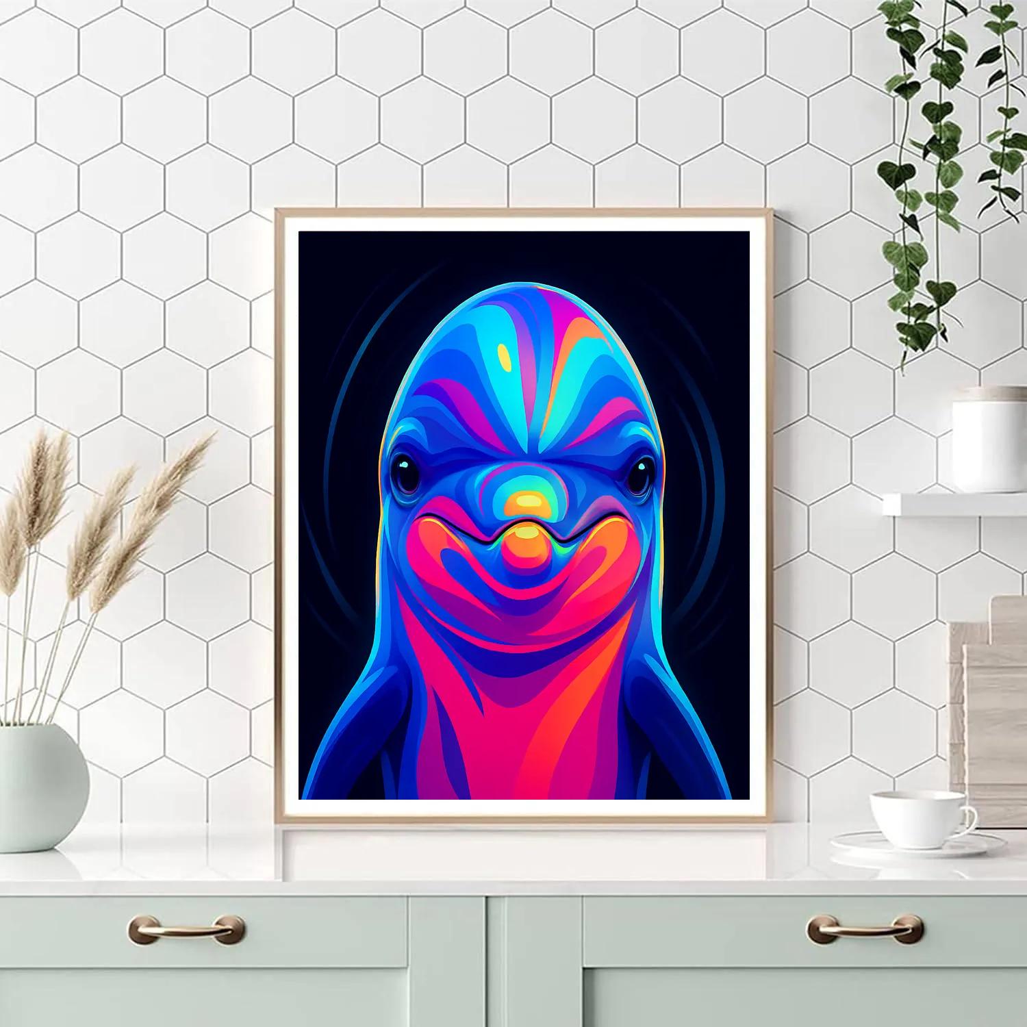 Chromatic Tide Dolphin Smile Paint by numbers art