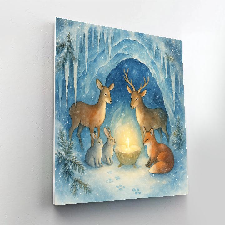 Crystal Cave Nativity Of Woodland Animals Number painting