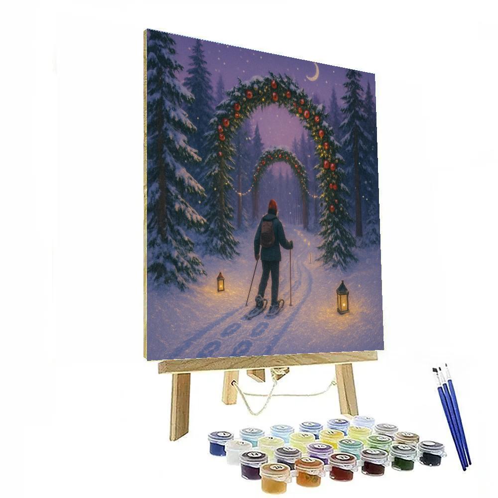 Twilight Snowshoe Trail To The Evergreen Archway DIY paint by numbers