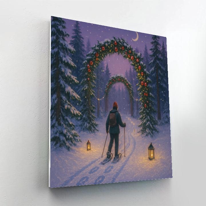 Twilight Snowshoe Trail To The Evergreen Archway DIY paint by numbers