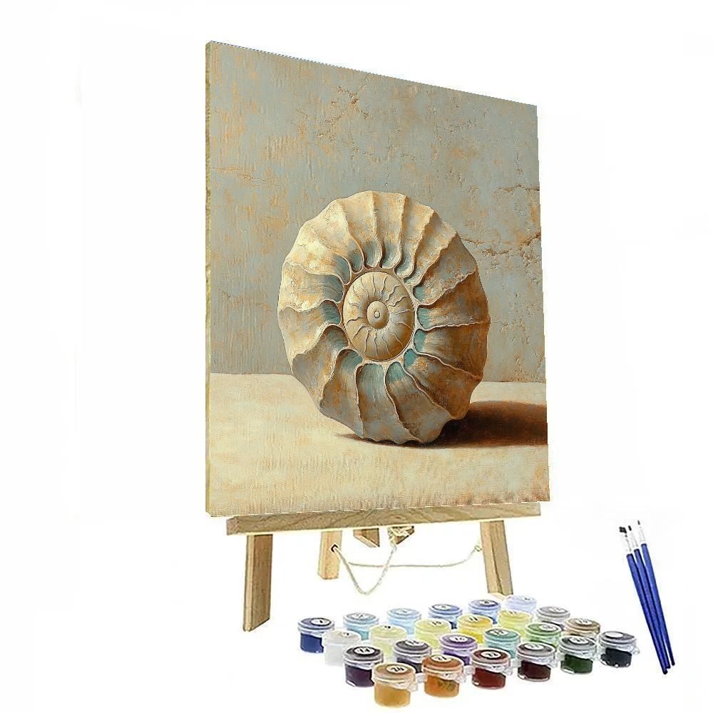 Leonardo Da Vinci Inspired Fossilized Ocean Spiral Painting by numbers kit