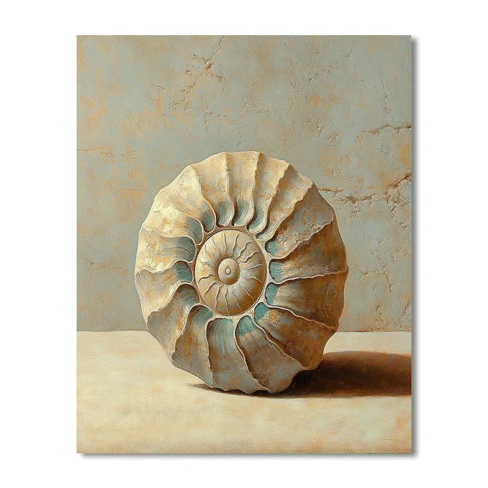 Leonardo Da Vinci Inspired Fossilized Ocean Spiral Painting by numbers kit