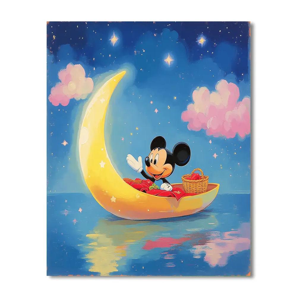 Mickey Mouse Star Sailboat Picnic Number painting