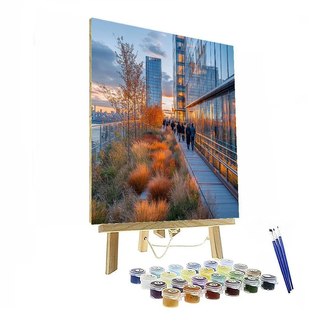 The High Line Autumn Walkway New York City United States Paint by numbers art