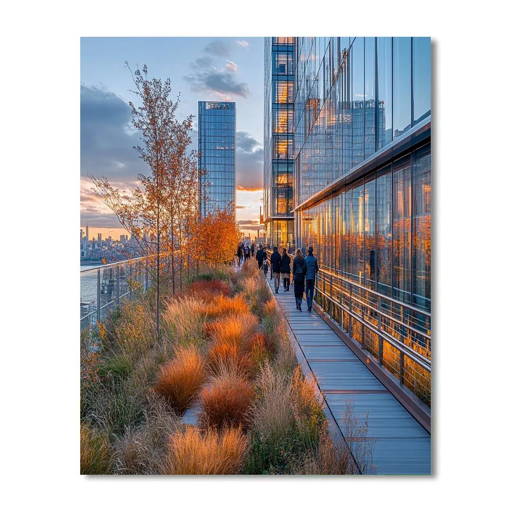 The High Line Autumn Walkway New York City United States Paint by numbers art