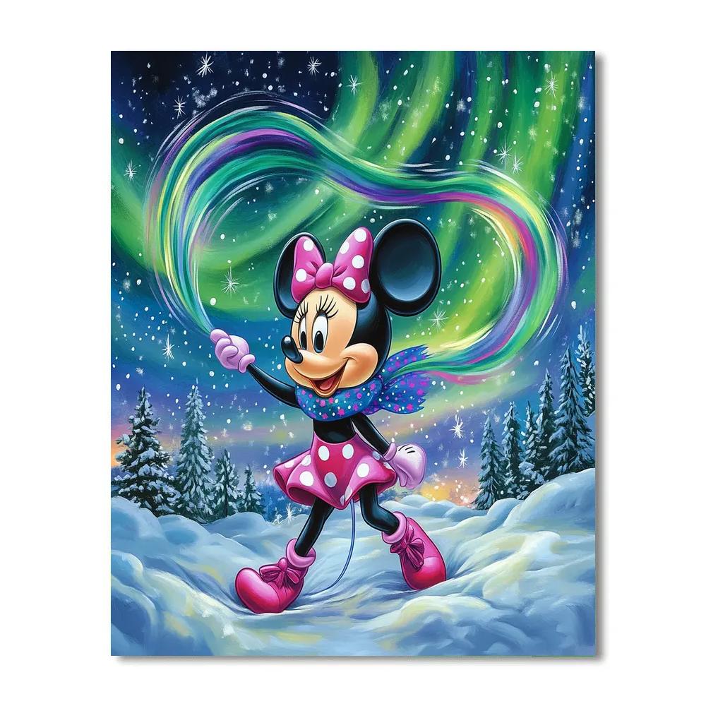 Minnie Mouse Aurora Ribbon Dance Paint by numbers art