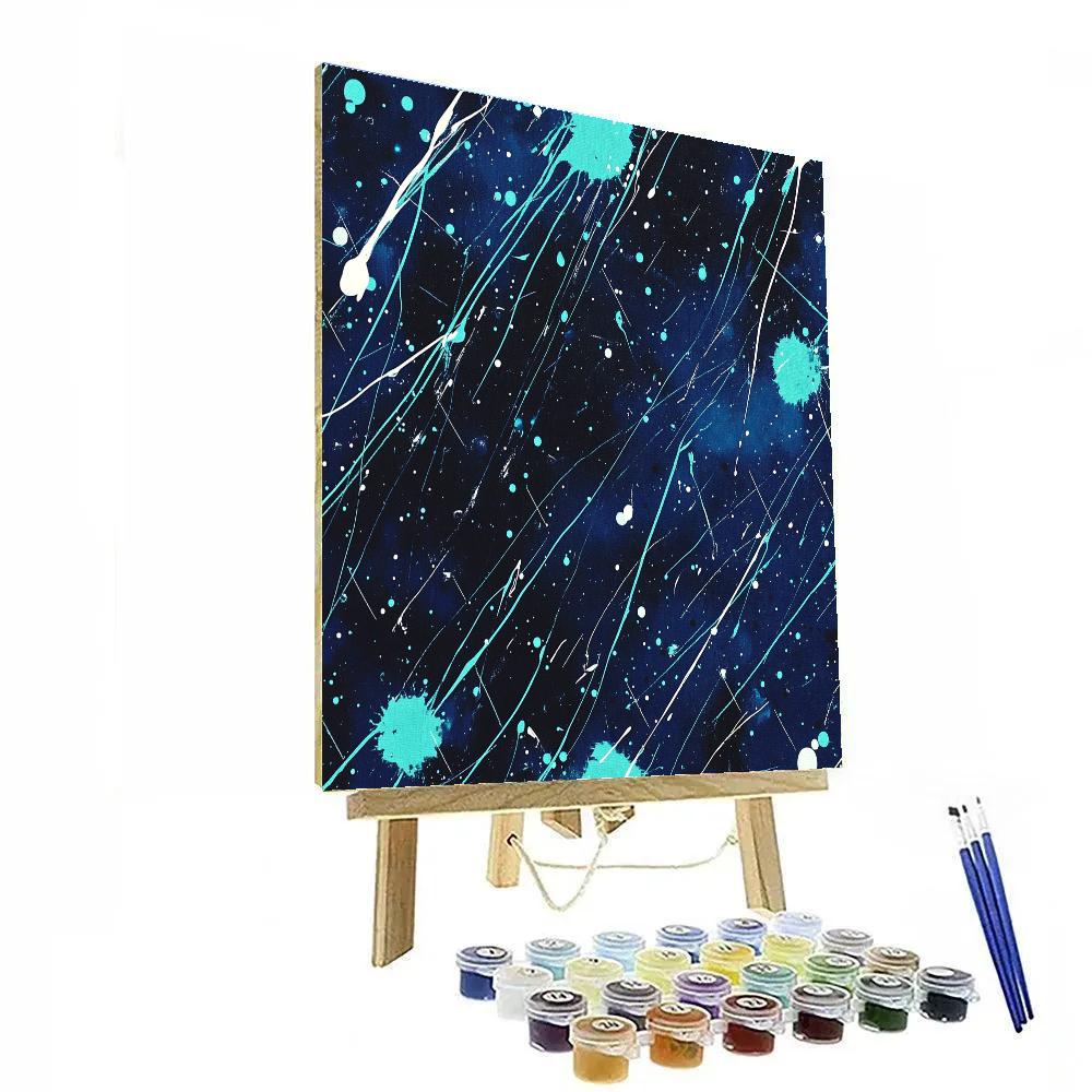 Jackson Pollock Inspired Auroral Magnetosphere Lattice paint by color