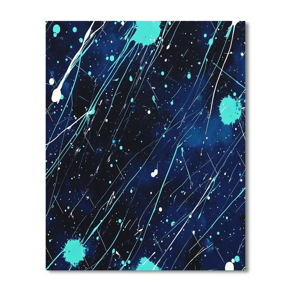 Jackson Pollock Inspired Auroral Magnetosphere Lattice paint by color