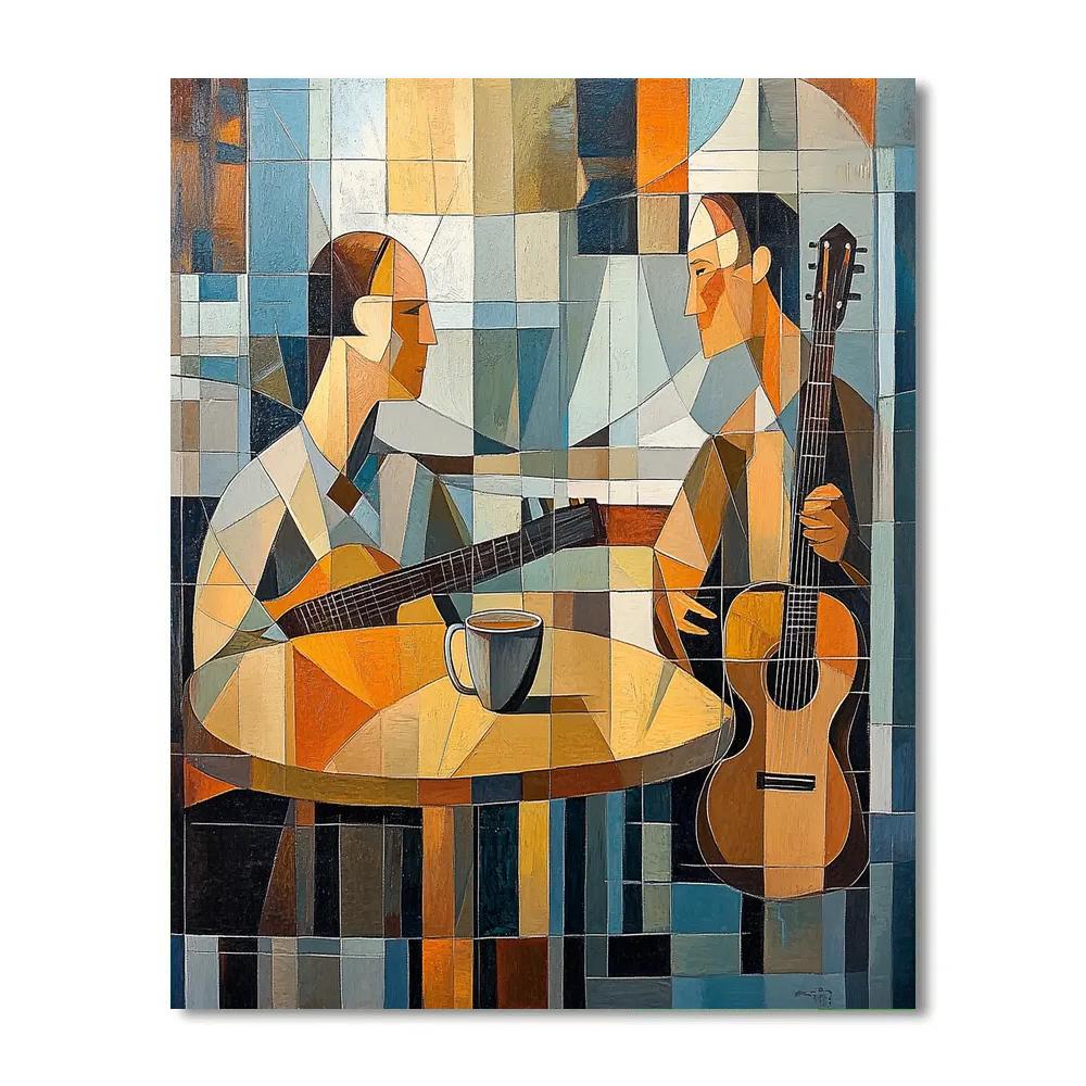 Pablo Picasso Inspired Abstract Cafe Musicians DIY paint by numbers