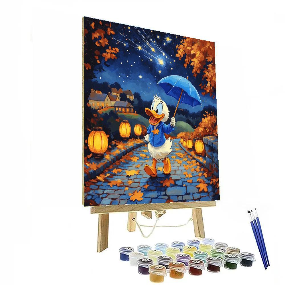 Donald Duck Meteor Shower Umbrella Parade paint by numbers
