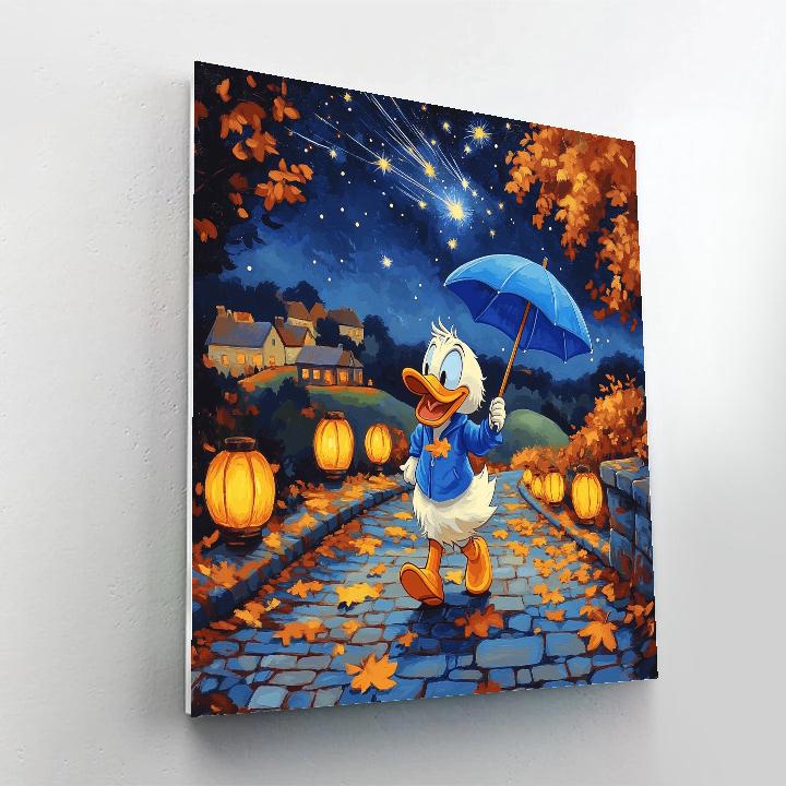 Donald Duck Meteor Shower Umbrella Parade paint by numbers