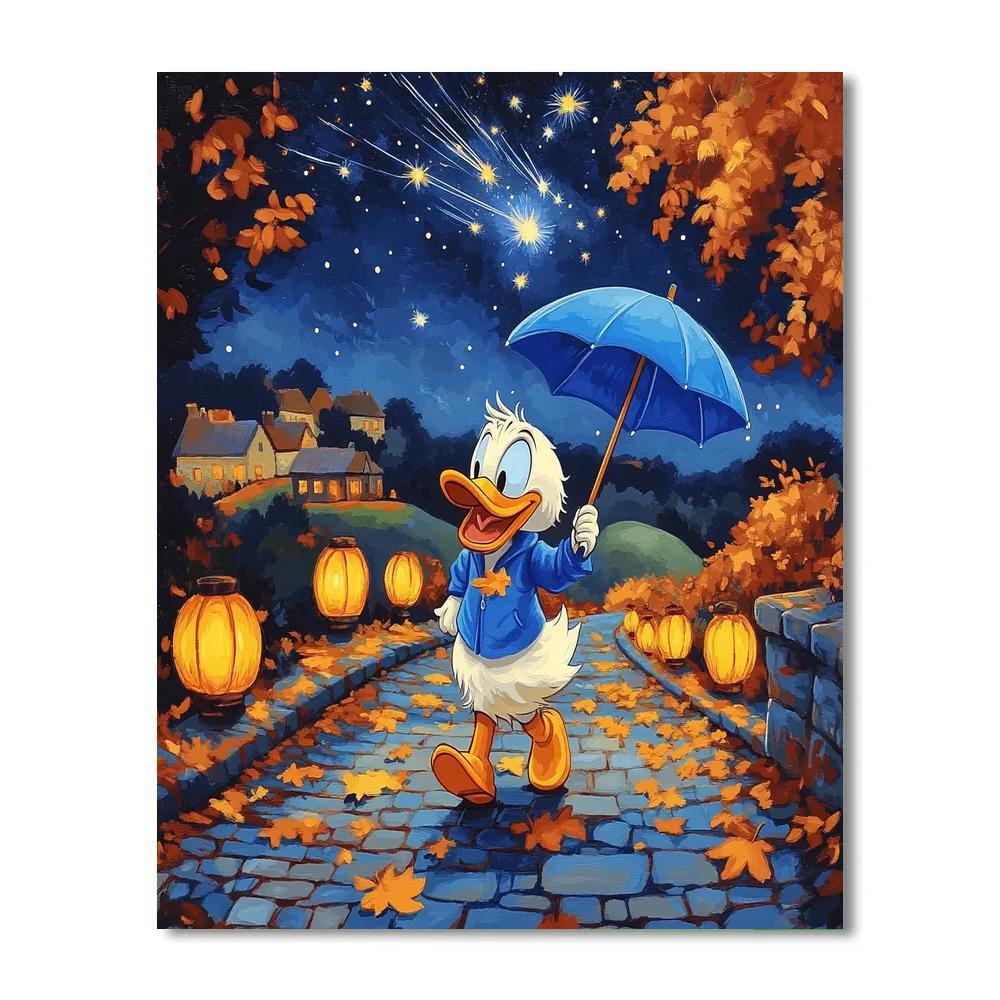 Donald Duck Meteor Shower Umbrella Parade paint by numbers