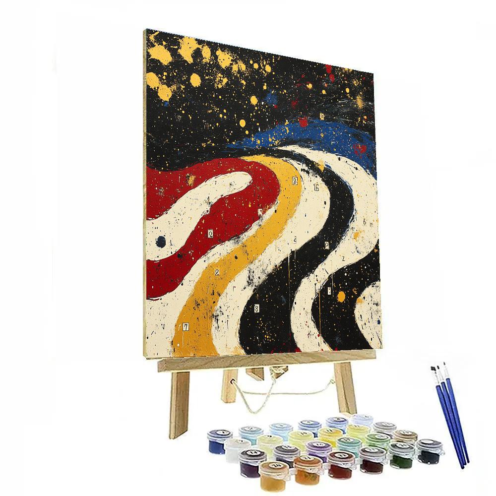 Jackson Pollock Inspired Tidal Nebula Maelstrom Paint by numbers kits